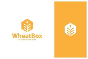 vete korn med box logotyp design vektor
