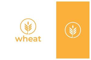 einfacher minimaler Weizenkorn-Logo-Designvektor vektor