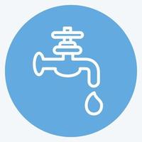 Symbol Wasserversorgung. geeignet für Gebäudesymbol. blaue augen stil. einfaches Design editierbar. Design-Vorlagenvektor. einfache Abbildung vektor