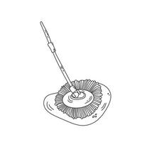 Mopp-Reinigungs-Hausarbeitswerkzeug-Hygiene, Doodle-Stil vektor