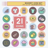 Icon-Set Bäckerei. geeignet für Bäckereisymbol. Farbe Mate-Stil. einfaches Design editierbar. Design-Vorlagenvektor. einfache Abbildung vektor