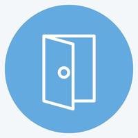 Symbol Tür. geeignet für Gebäudesymbol. blaue augen stil. einfaches Design editierbar. Design-Vorlagenvektor. einfache Abbildung vektor