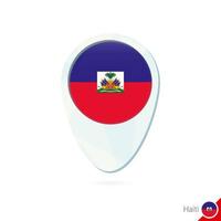 Haiti-Flaggen-Lageplan-Pin-Symbol auf weißem Hintergrund. vektor