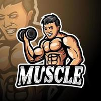 Muskel-Esport-Logo-Maskottchen-Design vektor