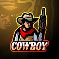 cowboy esport logotyp maskot design vektor