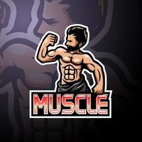 Muskel-Esport-Logo-Maskottchen-Design vektor