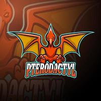Pterodaktylus-Esport-Logo-Maskottchen-Design vektor