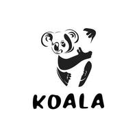 unik koala logotyp maskot tecken mall vektor