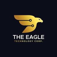 eagle tech logotyp mall design vektor, emblem, designkoncept, kreativ symbol, ikon vektor