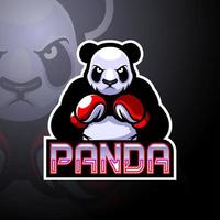 Panda-Boxen-Esport-Logo-Maskottchen-Design vektor