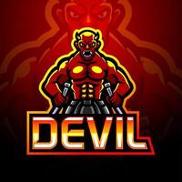 devil esport logotyp maskot design vektor