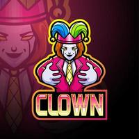 clown esport logo maskottchen design vektor