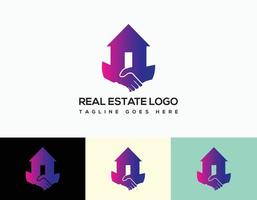 Immobilien-Logo-Vorlage, kostenloser Vektor und modernes Logo-Design.