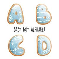 baby pojke alfabetet. vektor illustration