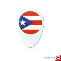 puerto rico flagga plats karta pin-ikonen på vit bakgrund. vektor