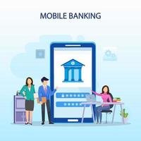 Mobile Banking-Konzept-Illustrationsvektor. vektor