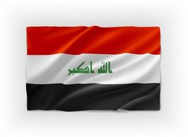 Iraks flagga. 3D vektorobjekt isolerad på vit bakgrund vektor