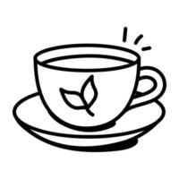 eine Tasse Kaffee-Doodle-Symbol vektor