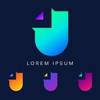 den unika designen av logotypen för bokstaven j. kreativ modern logotyp j alfabetet monogram lyx färgglada ikon. vektor