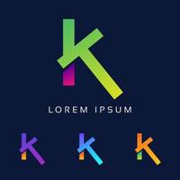 abstrakt bokstav kt vektor logotyp ikon mall.