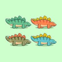 söt liten stegosaurus dinosaurie tecknad vektorbild vektor