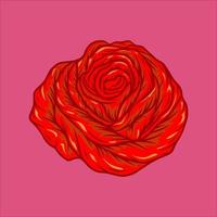 ros blomma hand ritning röd färg illustration vektor