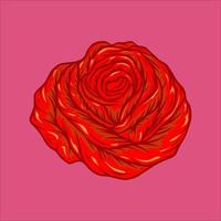 rose blume handzeichnung rote farbe illustration vektor