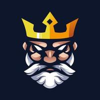 kung maskot logotyp design illustration vektor för avatar