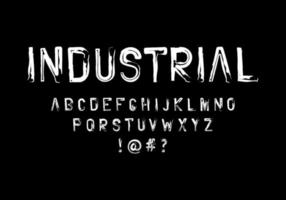 sans serif-teckensnitt i industriell retrostil. vektorteckensnitt för typografi, titlar, affischer eller logotyper vektor