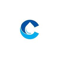 Buchstabe c und Wassertropfen-Logo oder Icon-Design vektor