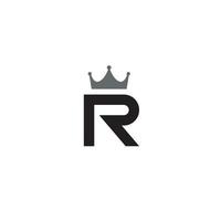 bokstaven r och krona logotyp eller ikon design vektor