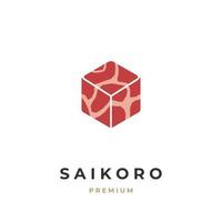 Saikoro-Rindfleisch-Vektorillustrationslogo vektor