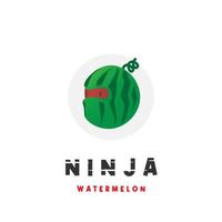 Ninja-Wassermelonenvektor-Illustrationslogo vektor
