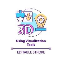 Symbol für das Konzept der Visualisierungstools verwenden. erweiterte Realität. Tech-Makro-Trends abstrakte Idee dünne Linie Abbildung. isolierte Umrisszeichnung. editierbarer Strich. vektor