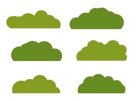 grön buske landskap platt ikon isolerad på vit bakgrund. vektor illustration