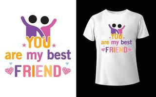 T-Shirt-Design zum Tag der glücklichen Freundschaft vektor