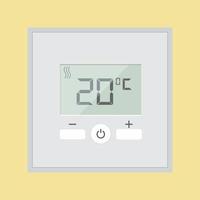 Elektronischer Thermostat mit Bildschirm für die Fußbodenheizung. Temperaturkontrolle. vektorillustration isoliert vektor