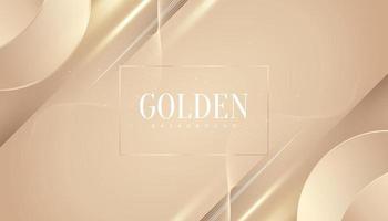 luxus goldener hintergrund mit glitzer und lichteffekt. eleganter cremefarbener hintergrund mit wellenlinien und papierschnittart vektor