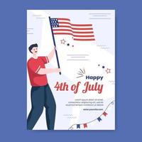 4. juli glücklicher unabhängigkeitstag usa vertikale plakat social media vorlage vektor cartoon illustration
