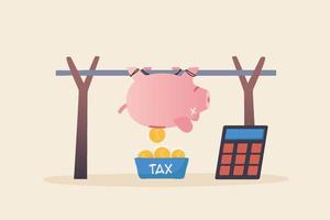 Steuerplanungsfehler. Steuern zahlen oder Steuern erpressen Nachträgliche BesteuerungAuswirkung von Steuerplanungsfehlern bei Einkommensberechnungen. vektor