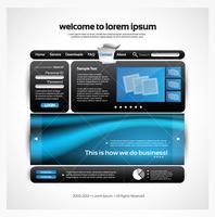 Sleek Blue and Black Website Vector Template