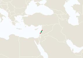 Asien mit hervorgehobener Libanon-Karte. vektor