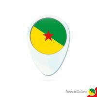 franska Guyana flagga plats karta nålikon på vit bakgrund. vektor