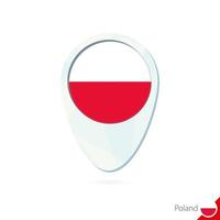 Polen-Flagge-Lageplan-Pin-Symbol auf weißem Hintergrund. vektor
