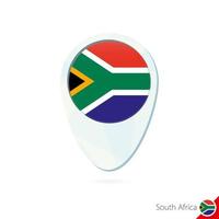 Sydafrika flagga plats karta nålikon på vit bakgrund. vektor