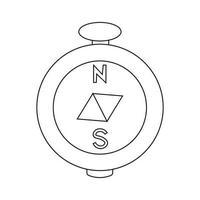 kompass med ett element. rita illustration i svartvitt vektor