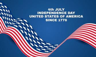 unika 4 juli amerika glad självständighetsdagen banner isolerad på vektor