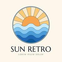 solen retro logotyp och märkesmall vektor