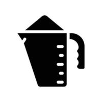 Messbecher mit Pulver-Glyphen-Symbol-Vektor-Illustration vektor