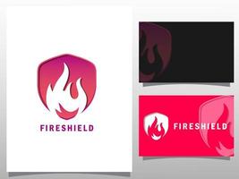 Feuerschild-Logo-Design-Vektor-Illustration vektor